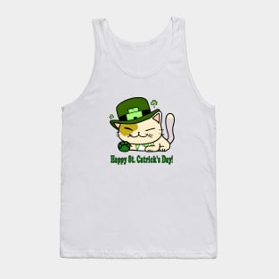 St. Catricks Day - Saint Patrick's Day - Cut Funny Cat - Kawaii Cat Tank Top